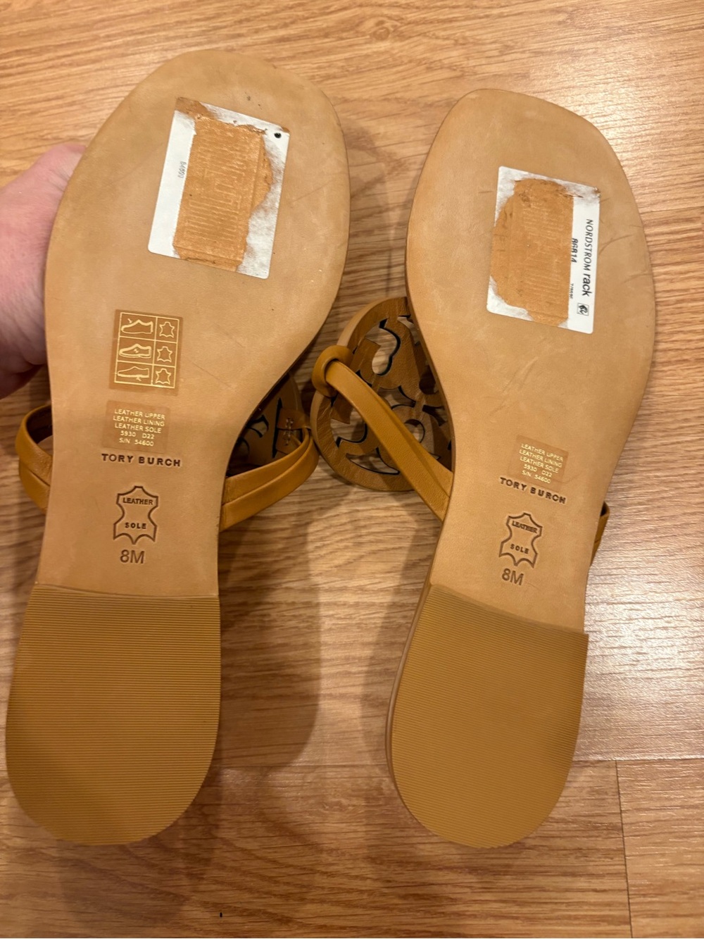 Tory Burch Logo Thong Sandals in Cognac Brown - Picture 5 of 5